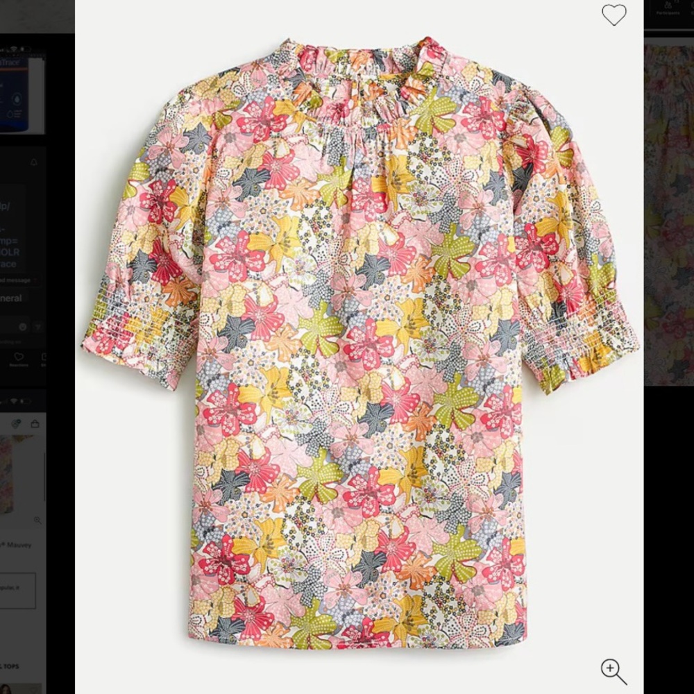 J. Crew Liberty Floral Short Sleeve shirt blouse - Picture 2 of 12